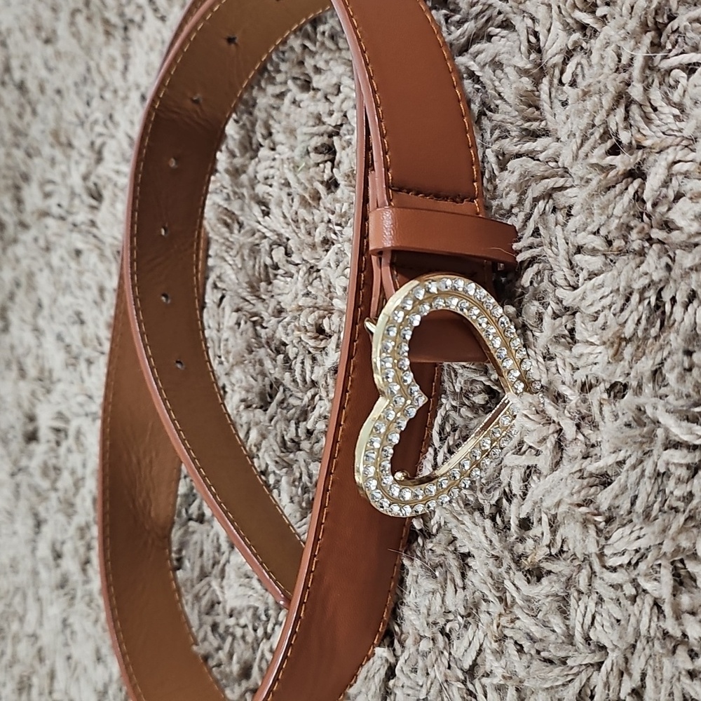 Brown Heart Buckle Belt
